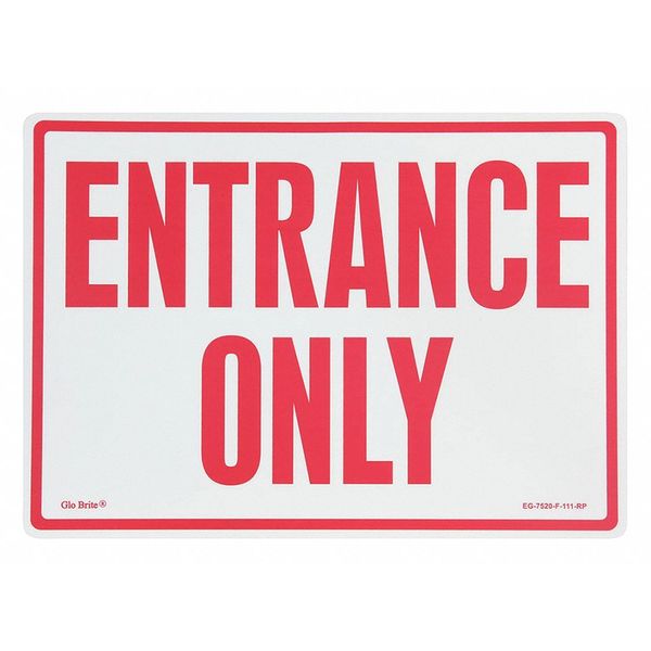 Entrance Only,red On Pl,14"x10" (1 Units