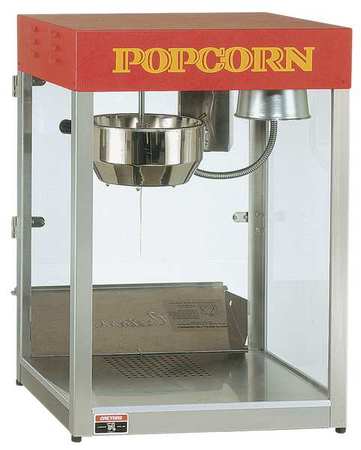Popcorn Maker,8 Oz.,120v,silver/red (1 U