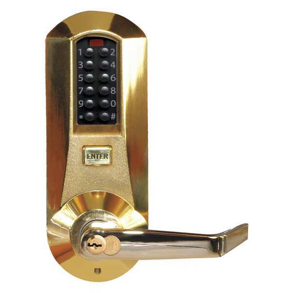 Electronic Lock, Bright Brass, 12 Button