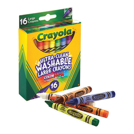 Crayons,washable,large,16 (2 Units In Ea