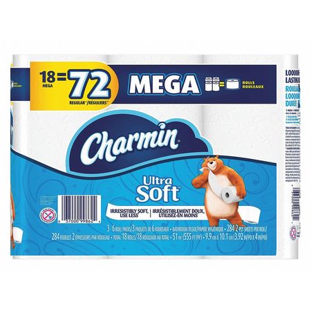 Bath Tissue,mega Roll,ultra Soft,pk18 (1