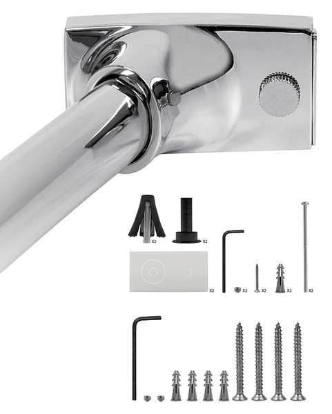 Curved Shower Rod,chrome,60in,6 Proj,pk6