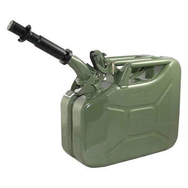 2.64 gal, 10 L Green Cold rolled steel Gas Can