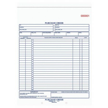 Form,carbonless Purchase Order Book (1 U