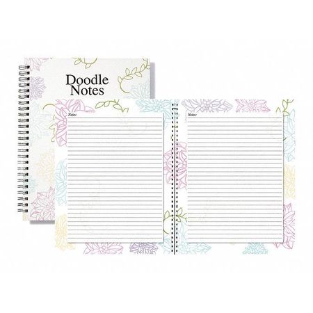 Notebook,floral Doodle,whimsical (1 Unit