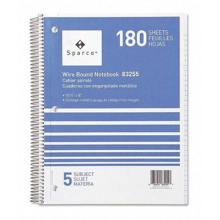 Notebook,wire,college Ruled,5sub,180,pk5