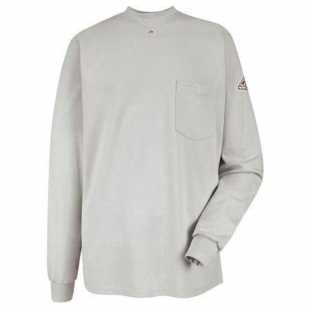 Fr Long Sleeve T-shirt, 1 Pocket,gray,l