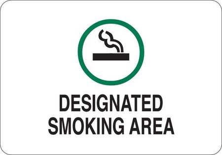 Smoking Area Sign,vinyl,text And Symbol