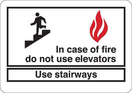 Sign,in Case Of Fire,7"x10" (1 Units In