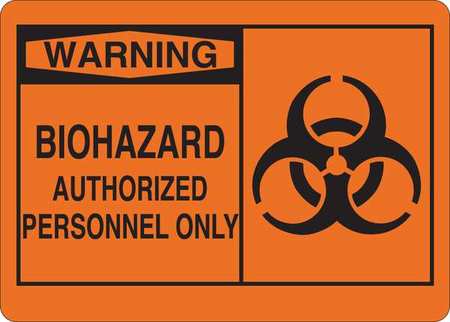 Warning Biohazard Sign,aluminum,7 In. H