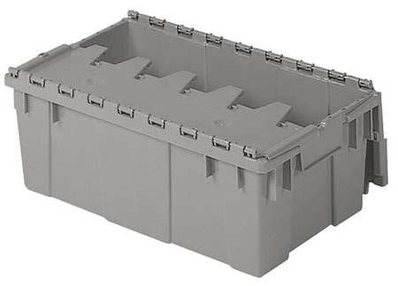 Attached Lid Container,0.6 Cu. Ft.,gray