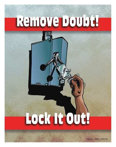 Safety Poster, Remove Doubt, Lock It, ENG