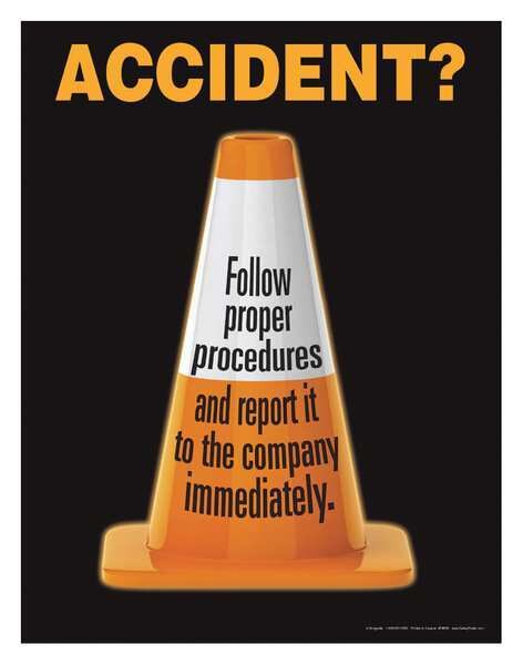 Safety Poster, Accident Follow Proper, EN
