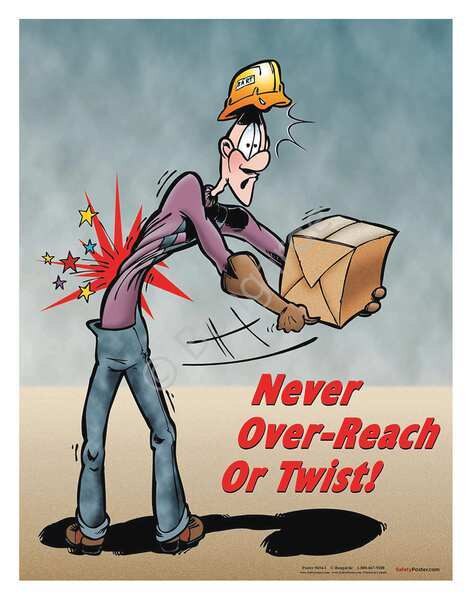 Safety Pstr, Never Over Reach Or Twist, EN