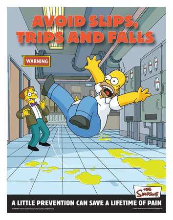 Simpsons Safety Poster,avoid Slips,eng (