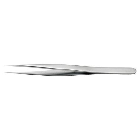 Tweezers,hgh Prcision,4-3/4in,flat Edge