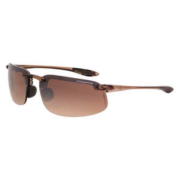 Safety Glasses, Wraparound HD Brown Flash Mirror Polycarbonate Lens, Scratch-Resistant