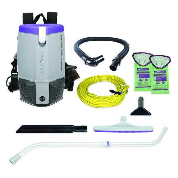 Backpack Vacuum Cleaner,6 Qt.,11.6 Lb. (