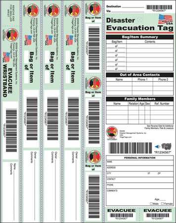 Disaster Evacuation Tag,pk25 (1 Units In