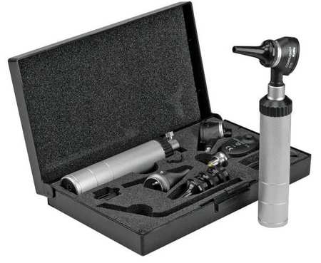 Opthalmoscope/otoscope Kit,silver/black