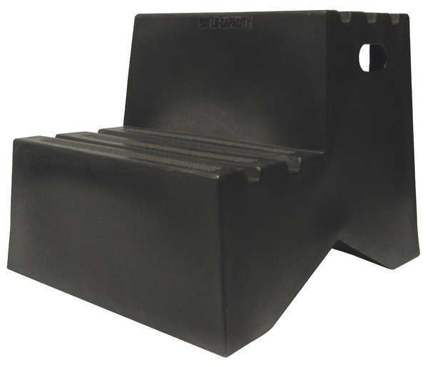 2 Steps, Plastic Step Stand, 500 lb. Load Capacity, Black