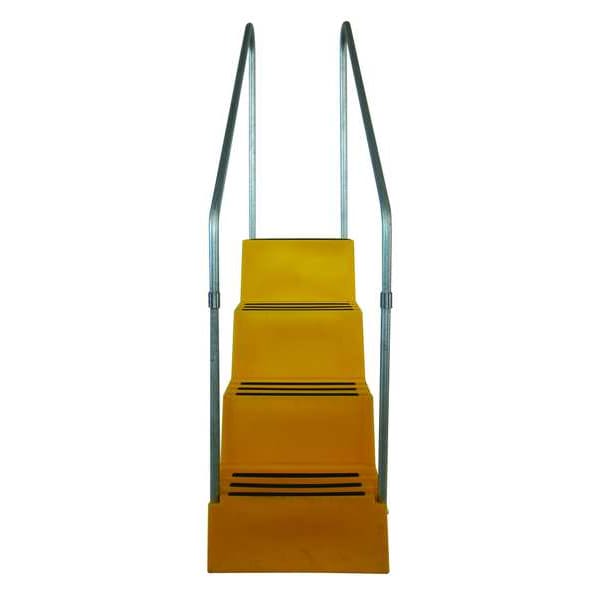 4 Steps, Plastic Step Stand, 500 lb. Load Capacity, Yellow