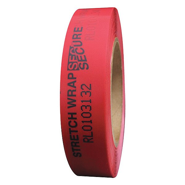 Tamper Evident Tape,polyester,red,1inw (