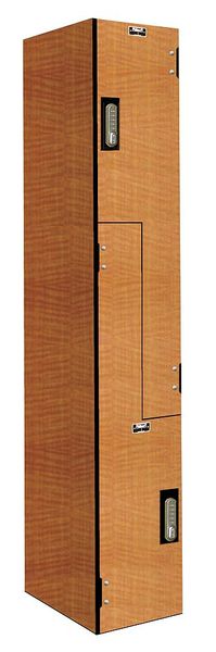 Wardrobe Z Locker, 12 in W, 18 in D, 72 in H, (1) Wide, (2) Openings, Light Wood