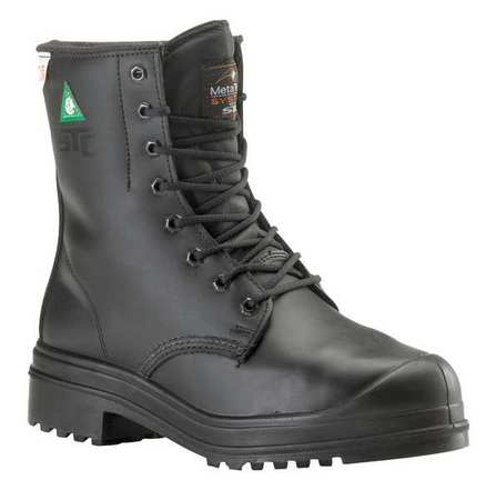 Work Boots, 8 In., Steel Toe, Blk, 5,pr