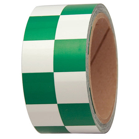 Checkerboard Tape,2"x108ft,green/white (