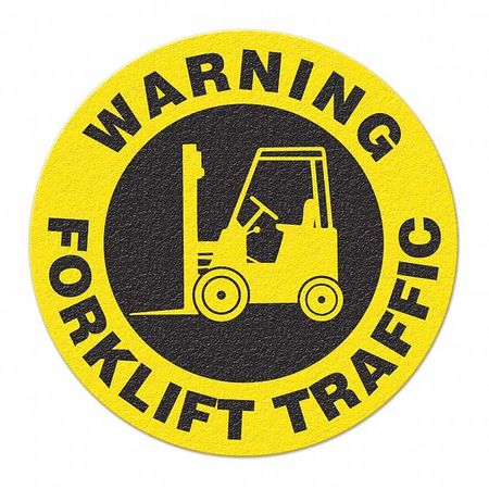 Warning Forklift,anti-slip,flr Sign, 17"