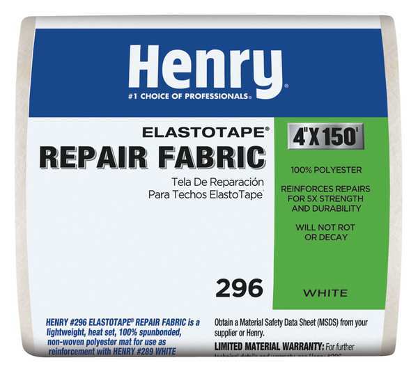 Repair Fabric, 4 In X 150' Roll, White (