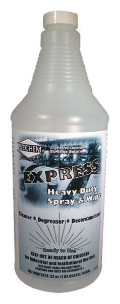 Liquid 32 oz. Express Heavy Duty Spray & Wipe Cleaner Degreaser Decontaminant, Bottle 12 PK