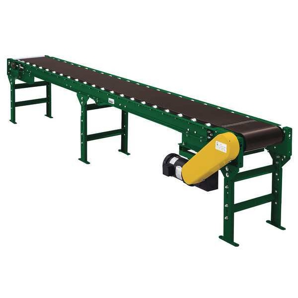 Roller Bed Belt Conveyor, 17 ft L, 24 in W, 2,500 lb Load Capacity