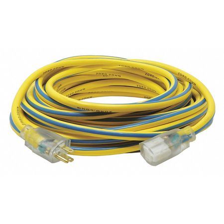 Stripe Cord,10/3 Sjtow,50ft,yellow/blue