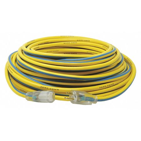 Stripe Cord,10/3 Sjtow,100ft,yellow/blue