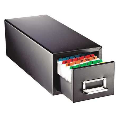 Cabinet,3x5 In Card Capacity,steel,black