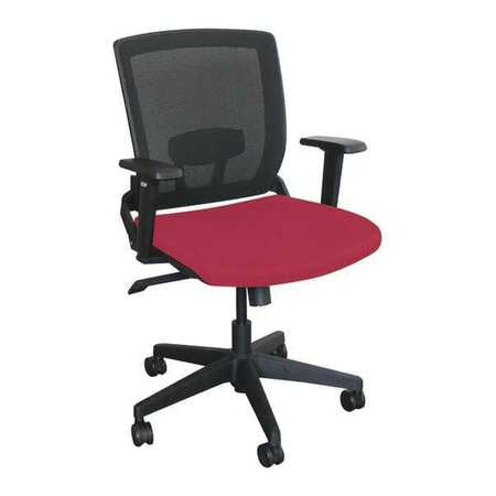 Mid-back Mesh Chair,raspberry,black Base