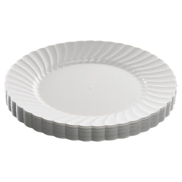 Classicware, Plates, Plastic, White, PK180