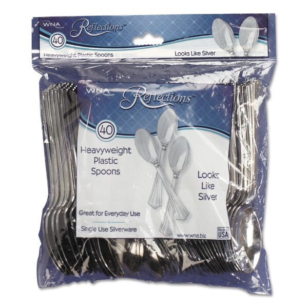 Disposable Spoon Silver, Bagged, Pk40