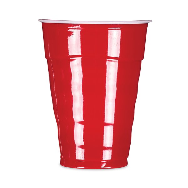 Easy Grip Party Cups 9 oz., Red, Plastic, Pk50