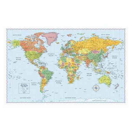 World Map,wall,laminated,50 "x 32" (1 Un
