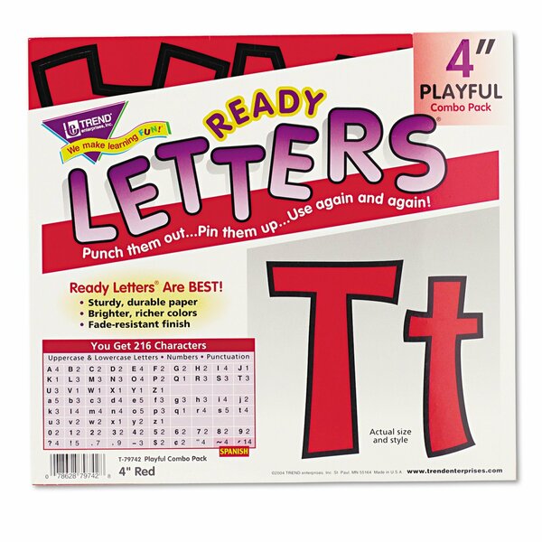 Letters, Upper/Lowercase Combo, Red, PK216