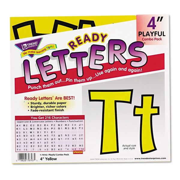 Letter, Upper/Lowercase Combo, Yellw, PK216