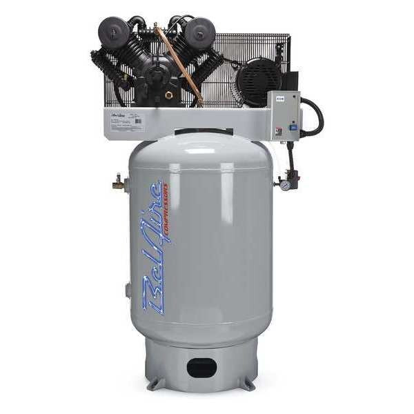 Air Compressor, 10 HP, 120 gal., 3-Phase, Overall Height: 74