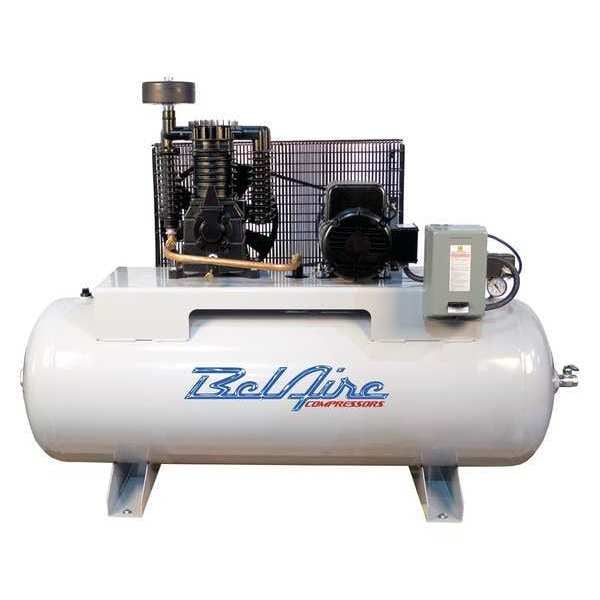 Air Compressor, 7.5 HP, 80 gal., 3-Phase, Tank Type: Horizontal