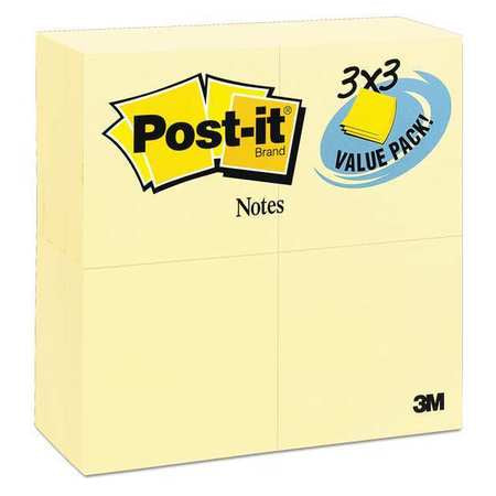 Note,3"x3" Value Pack,canary,pk24 (1 Uni