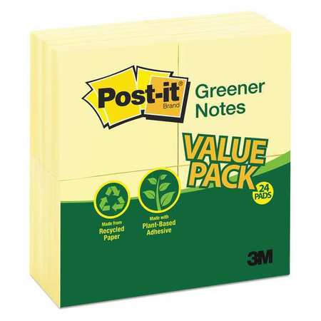 Note,recycled,3"x3",canary,pk24 (1 Units