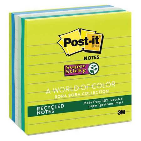 Note,4"x4" Suprsticky,assorted,pk6 (1 Un
