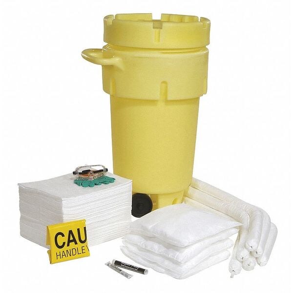 Spill Kit, Wheeled Drum, Oil-Based Liquids